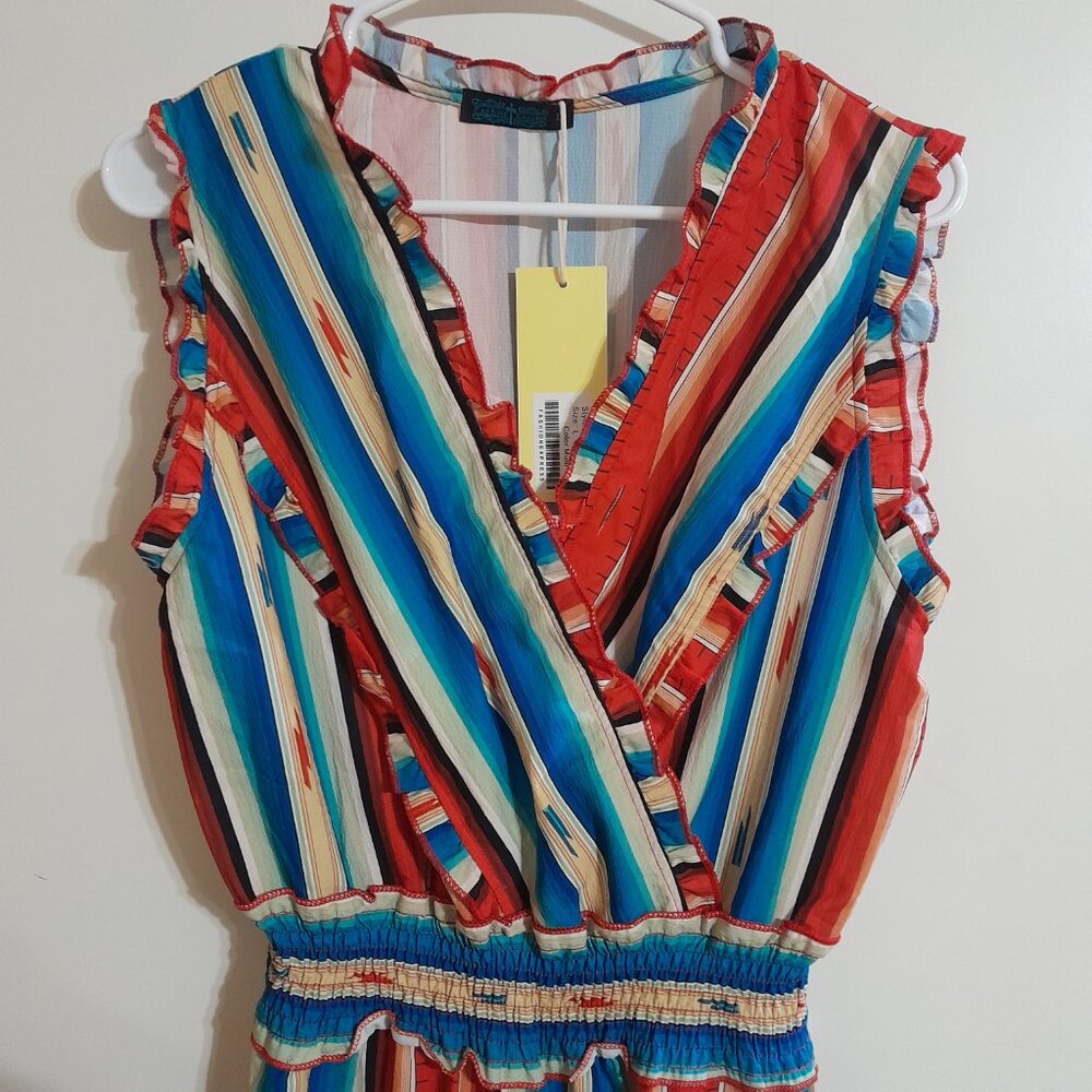 NWT FASHION EXPRESS Women's Jumpsuit Cavenders Western Wear Size L - Picture 3 of 10